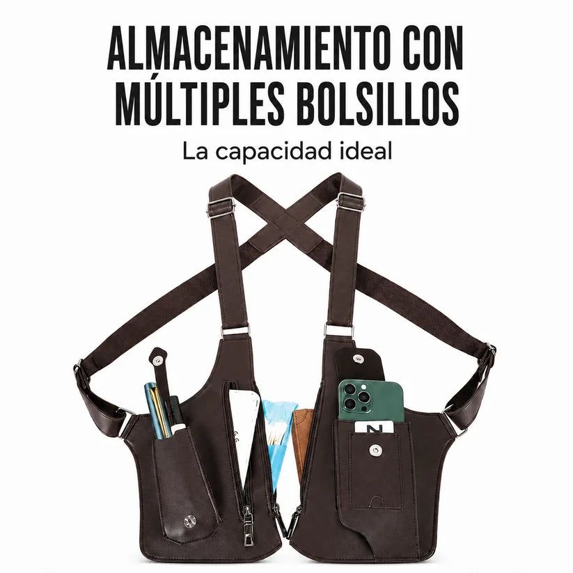 Bandolera Doble Multibolsillos