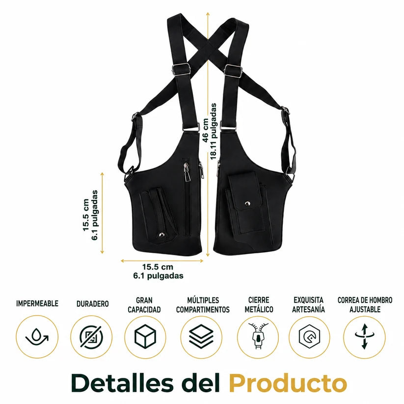 Bandolera Doble Multibolsillos