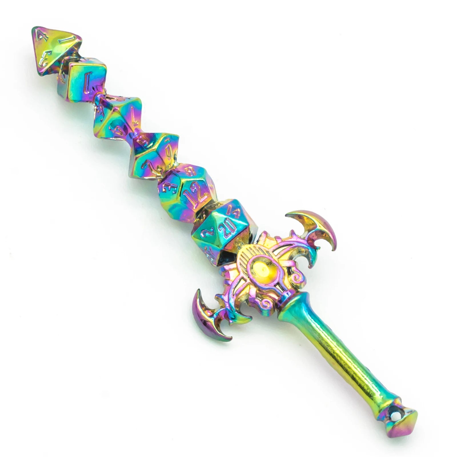 Metal Dice Sword Keychain