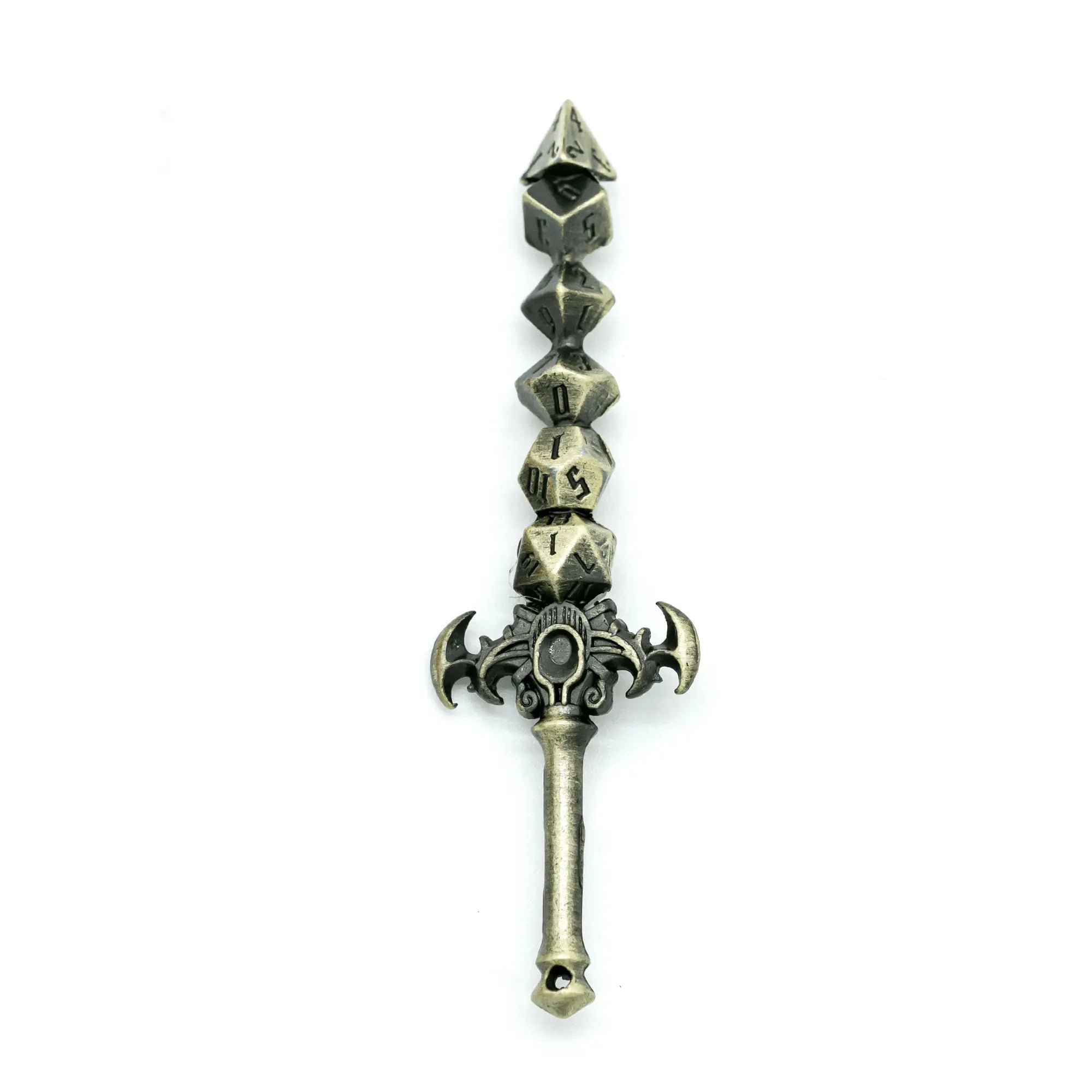 Metal Dice Sword Keychain