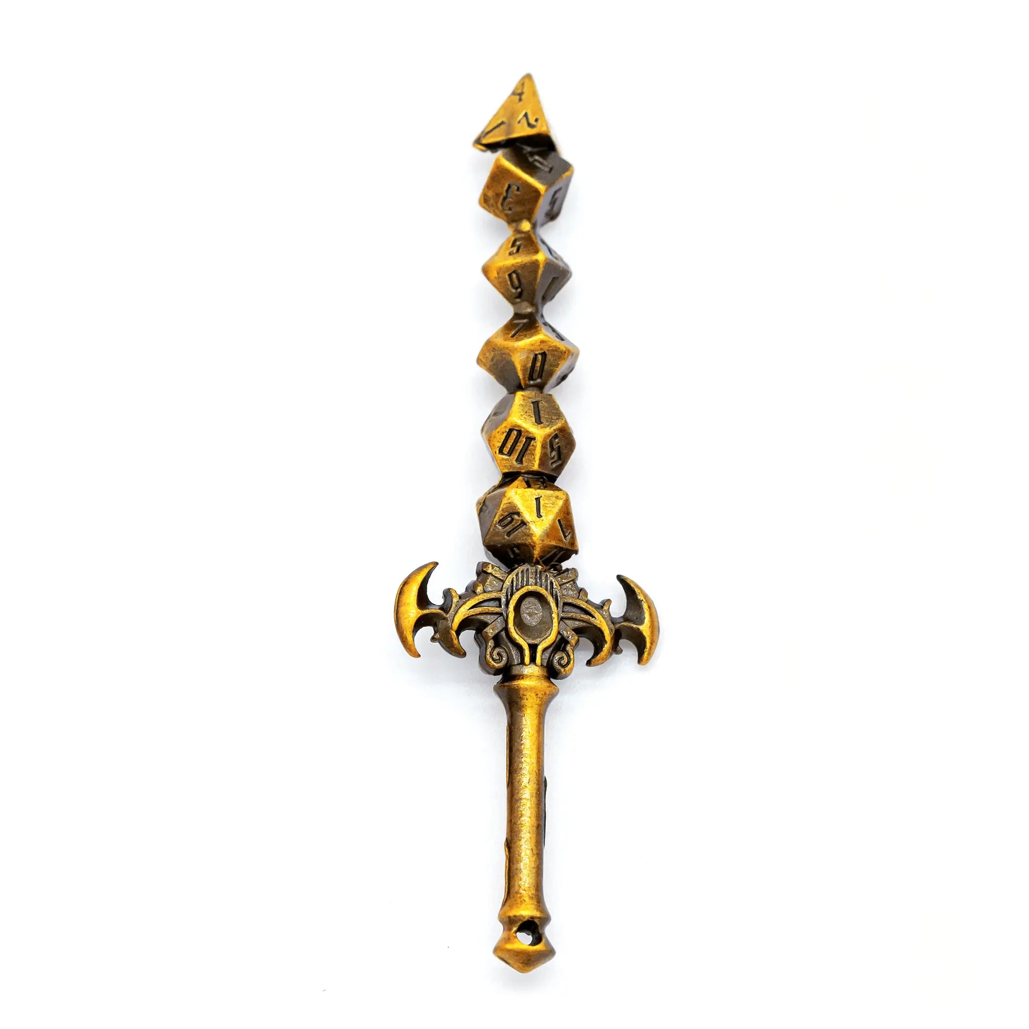Metal Dice Sword Keychain