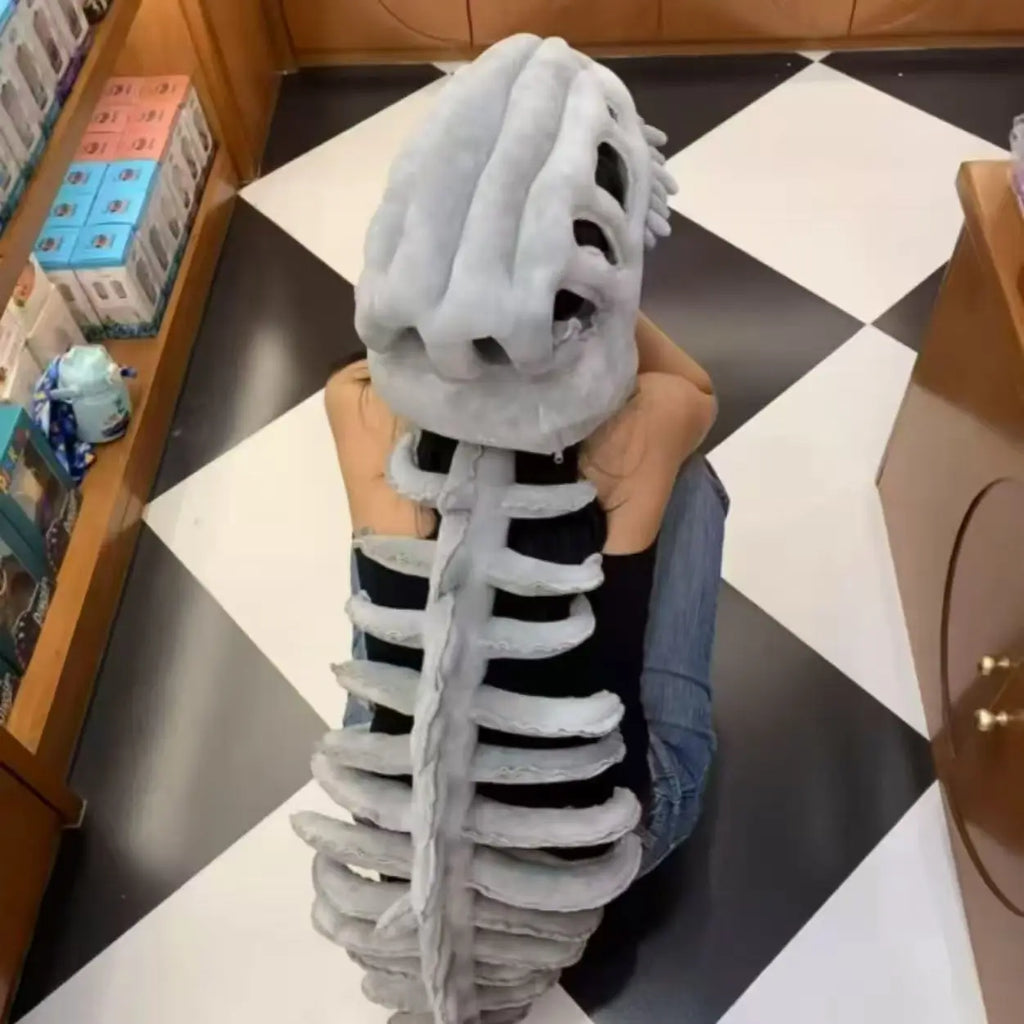 New Dinosaur hat Celebrity-Style Plush Cartoon Skeleton Headgear Halloween Costume Plush Toy Funny Doll Soft Surprise Gift