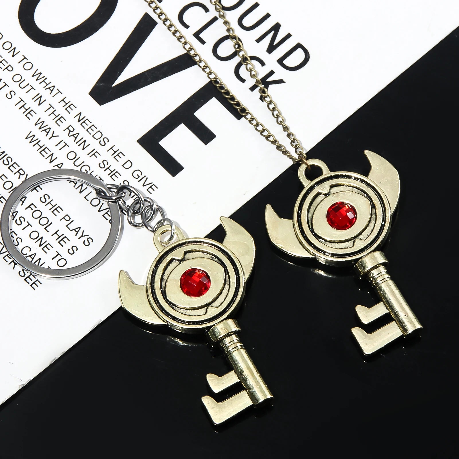 Retro Ruby Keyring/necklace