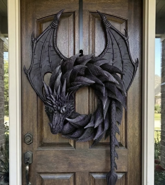 Handmade Dragon Wreath
