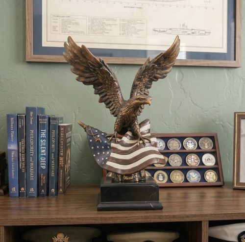 Hand-Cast American Eagle Statue