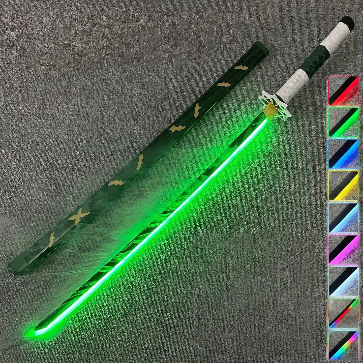 40inch Smoke Glow Demon Slayer Katana Muichirou Light Vapor Sword Anime Cosplay Real Japanese Katana Original Samurai Sabre Gift