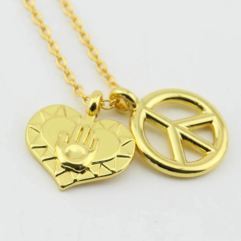 Josuke Heart and Peace Necklace