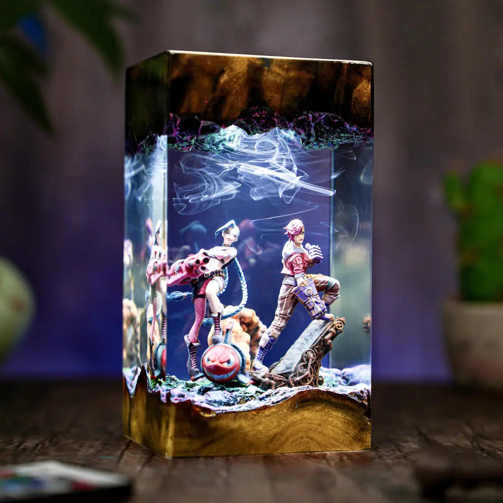 Jinx and Vi resin Lamp